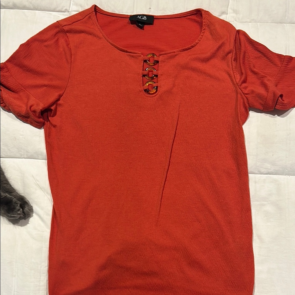 AGB Orange Short Sleeve Top